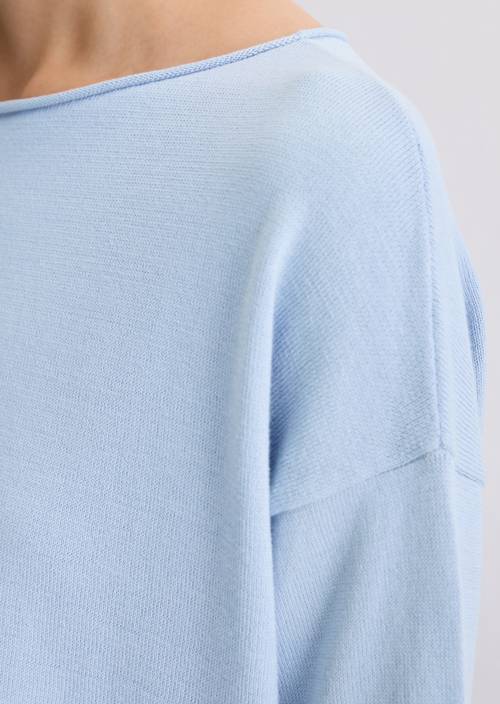 Feinstrickpullover loose Soft Sea in Detailansicht