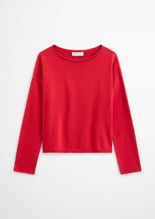Feinstrickpullover loose Sunny Red in freigestellter Ansicht ohne Model