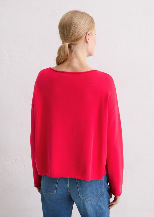 Feinstrickpullover loose — Bright Red