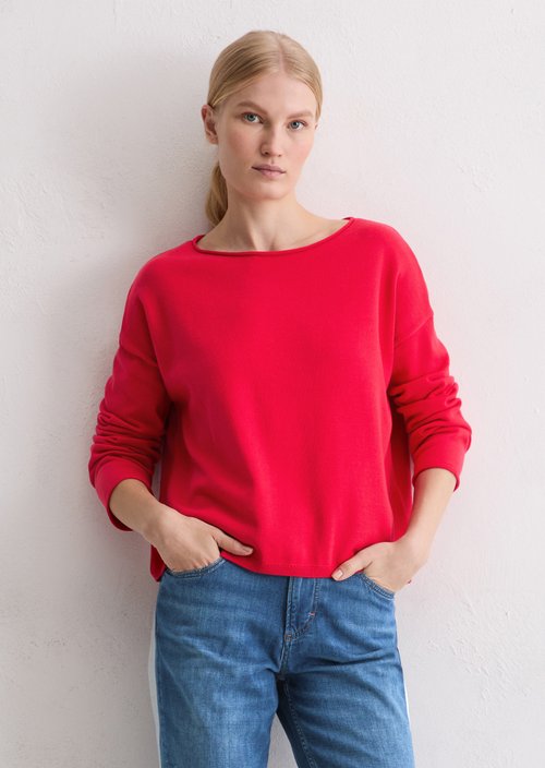 Feinstrickpullover loose — Bright Red