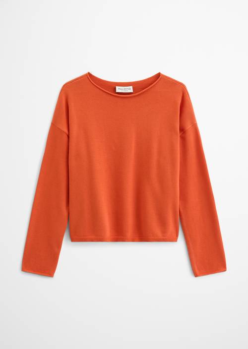 Pull en maille fine loose Vivid Orange en vue isolée sans mannequin