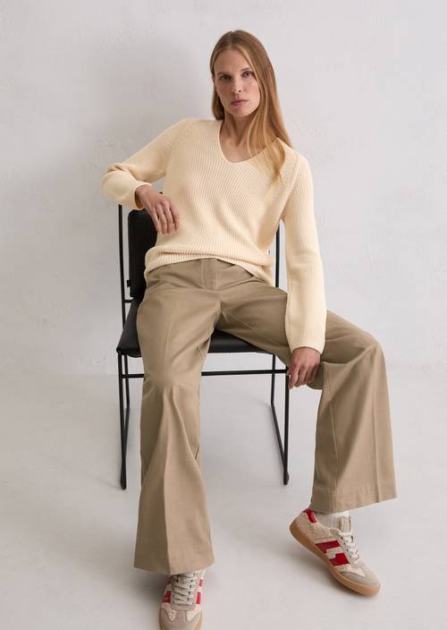 DfC Pullover regular Raw Cream in Frontalansicht