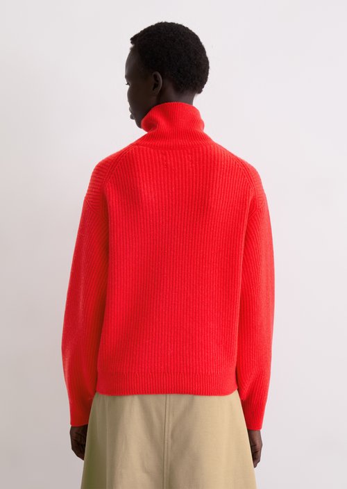 Relaxed knit sweater — Bright Red