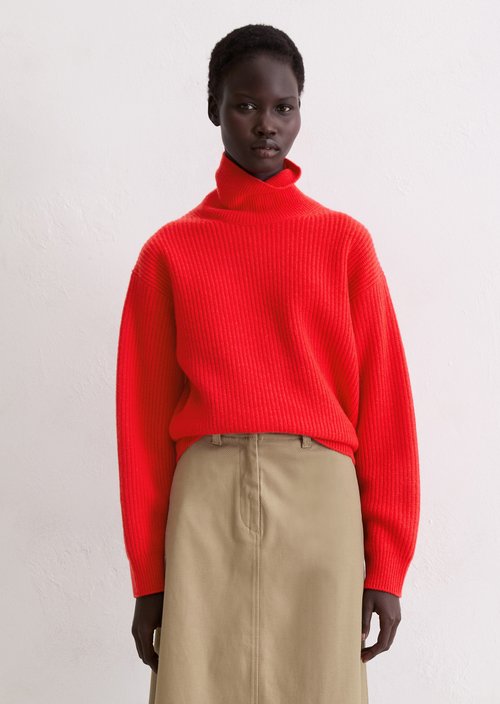 Relaxed knit sweater — Bright Red