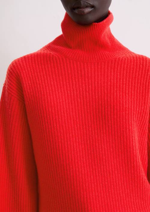 Strickpullover relaxed Bright Red in Detailansicht