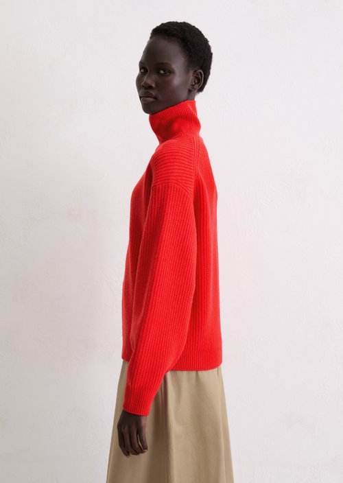 Relaxed knit sweater — Bright Red
