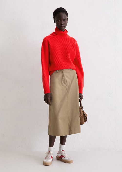 Relaxed knit sweater — Bright Red