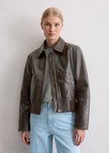 Leather blouson regular made from soft lambskin leather in a