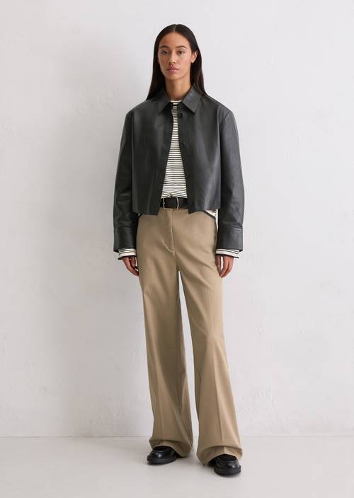 Chemise en cuir regular Black en vue de face