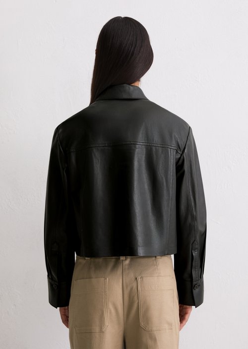 Leather shirt regular — Black