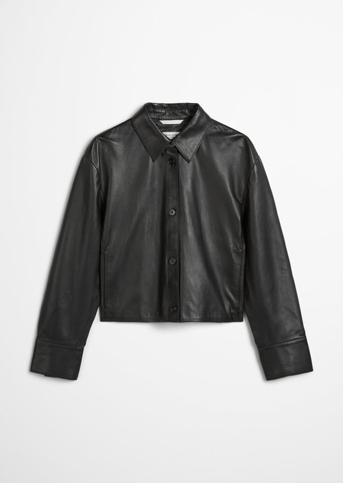 Leather shirt regular — Black