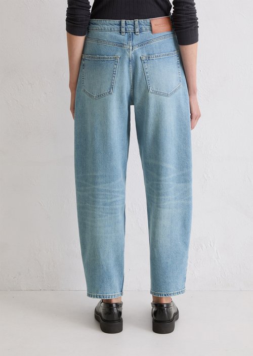 Jeans model Lara barrel cropped — Medium Blue