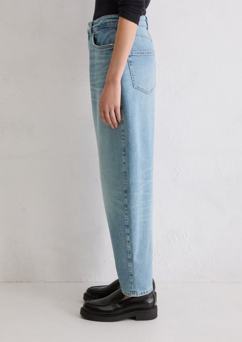 Jeans model Lara barrel cropped — Medium Blue