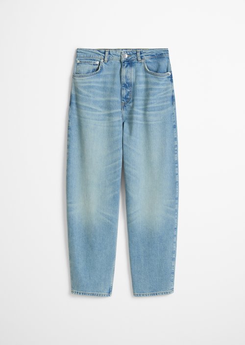Jeans model Lara barrel cropped — Medium Blue