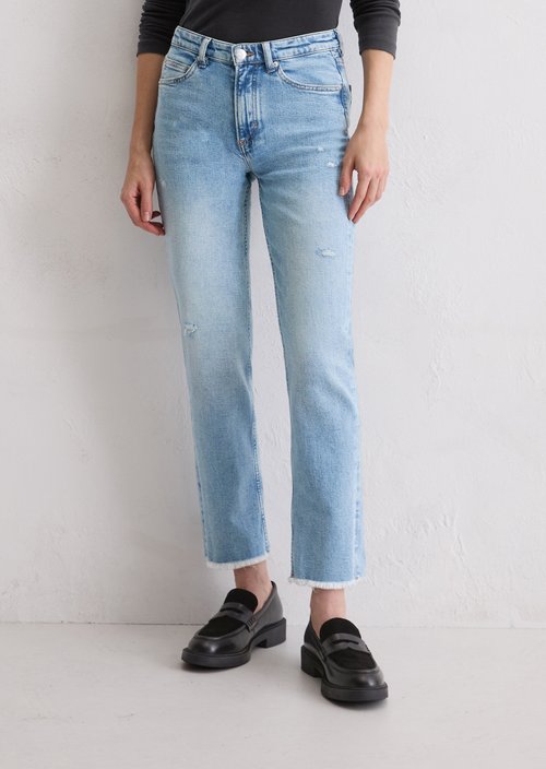 Jeans model Linde straight cropped — Light Blue