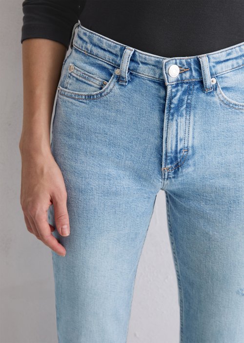 Jeans model Linde straight cropped — Light Blue