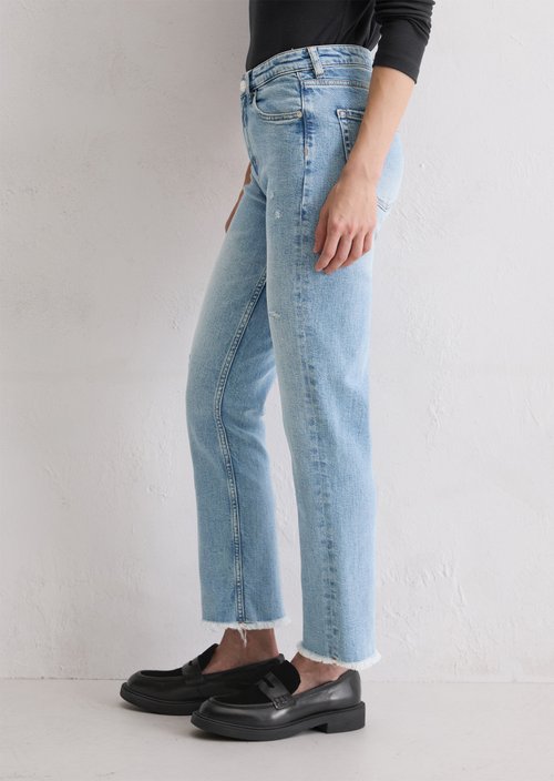 Jeans model Linde straight cropped — Light Blue