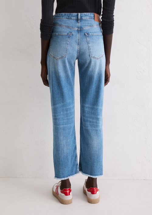 Jeans model Linde straight cropped — Medium Blue