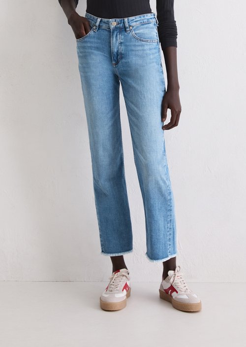 Jeans model Linde straight cropped — Medium Blue