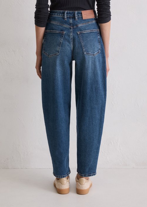 Jeans model Lara barrel cropped — Dark Blue