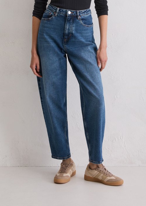 Jeans model Lara barrel cropped — Dark Blue