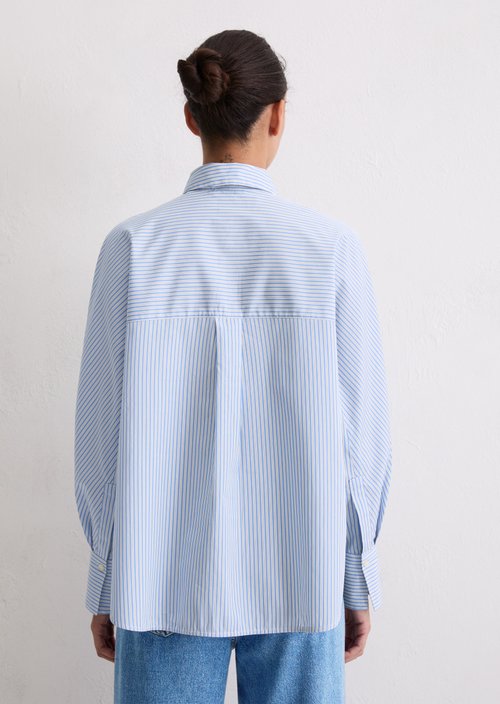 Oversize striped blouse — Bright Blue