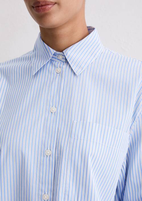 Bluzka oversize w paski Bright Blue w widoku szczegółowym