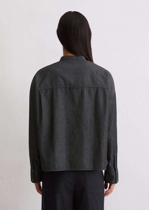 Relaxed chambray blouse — Dark Blue