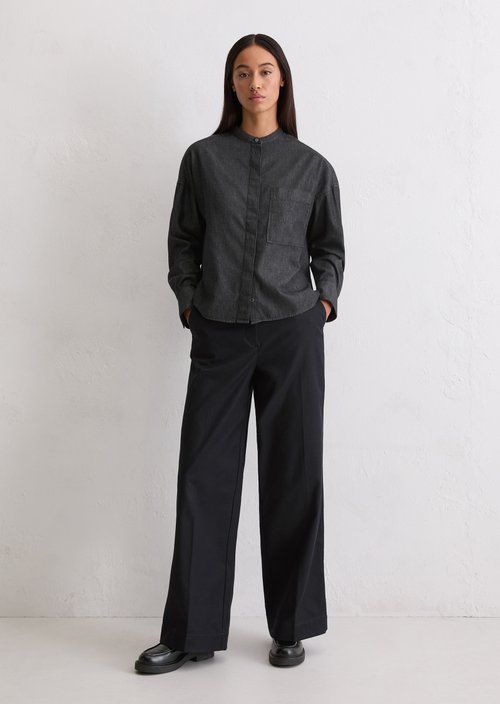 Relaxed chambray blouse — Dark Blue