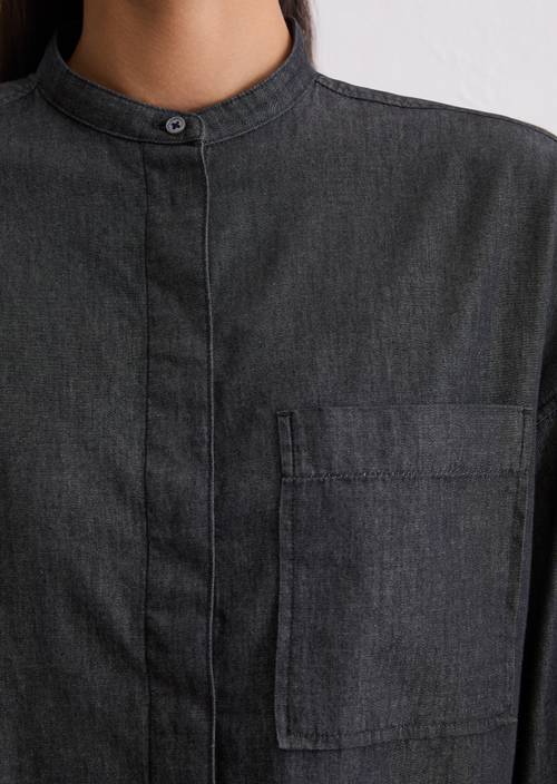 Relaxed chambray blouse Dark Blue in detail view