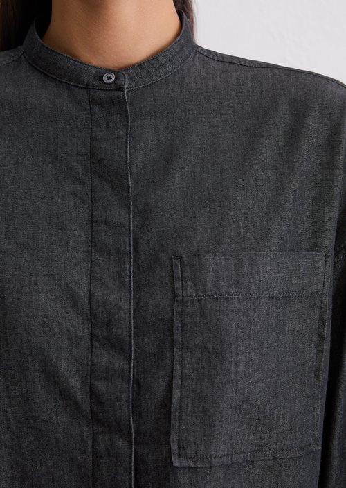 Relaxed chambray blouse — Dark Blue