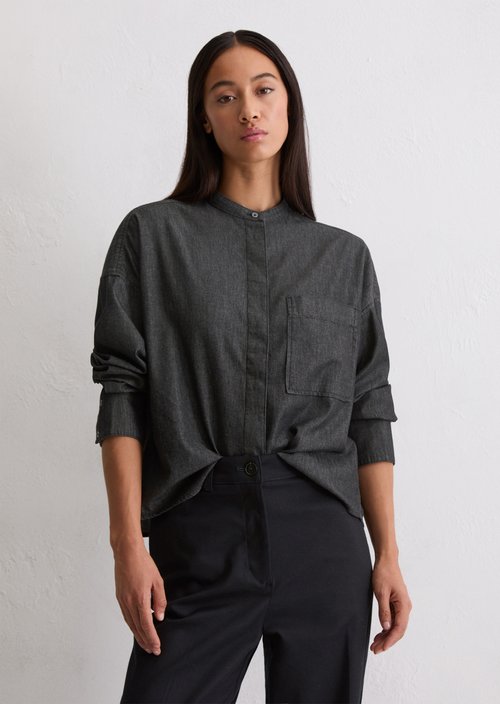 Relaxed chambray blouse — Dark Blue