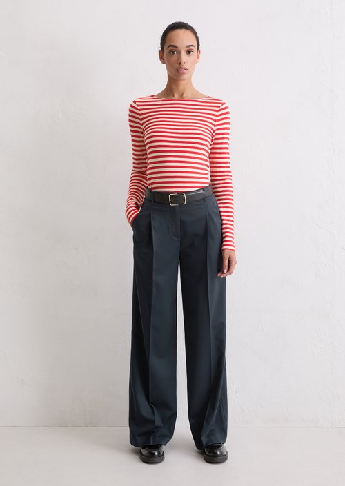 Regular striped longsleeve — Medium Red