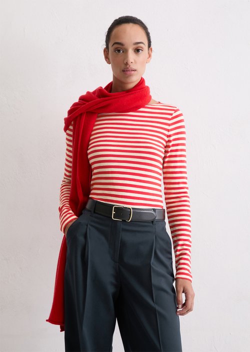 Regular striped longsleeve — Medium Red
