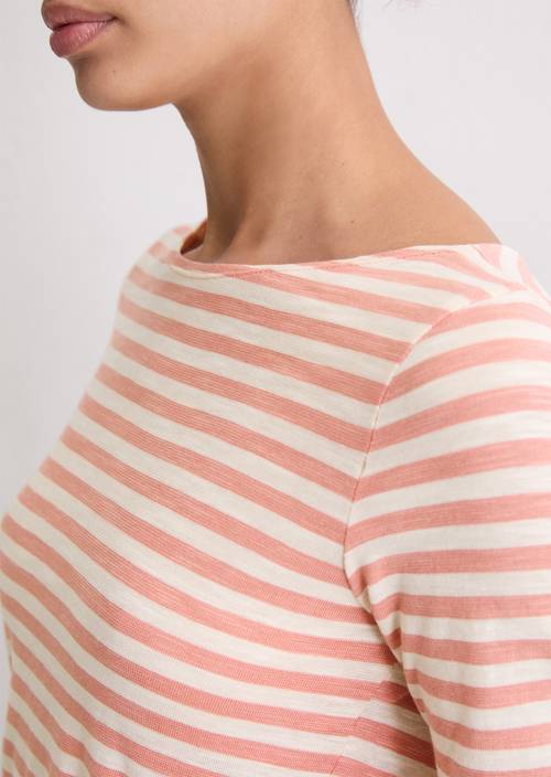 Regular striped longsleeve Light Pink in detail view