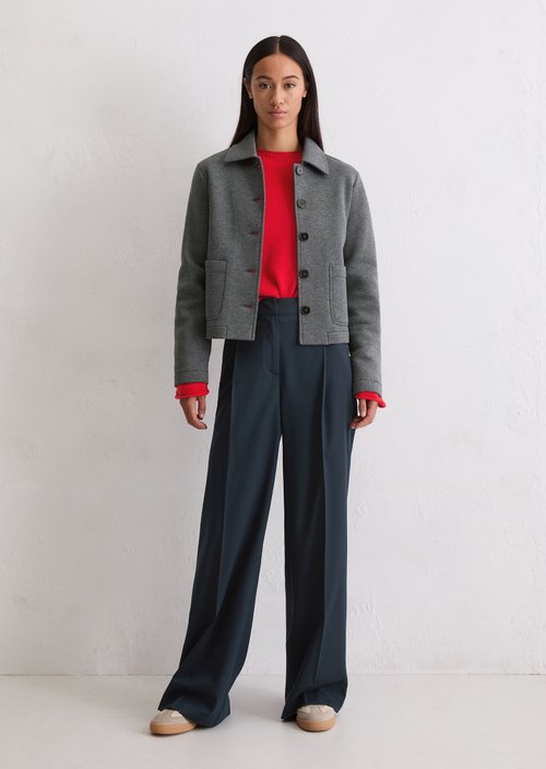Jersey jacket regular — Warm Granite Melange
