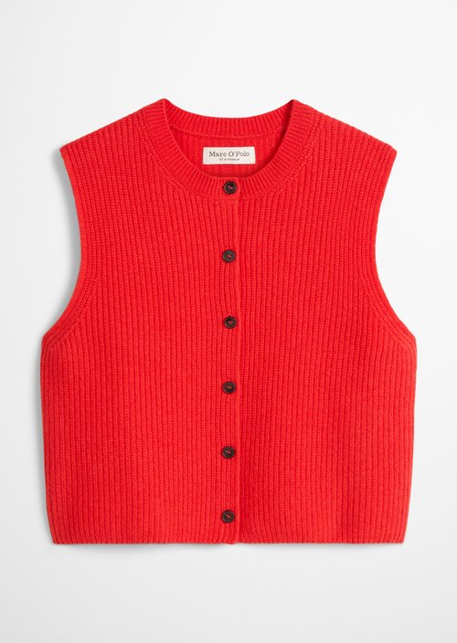 Sleeveless knitted vest slim — Bright Red