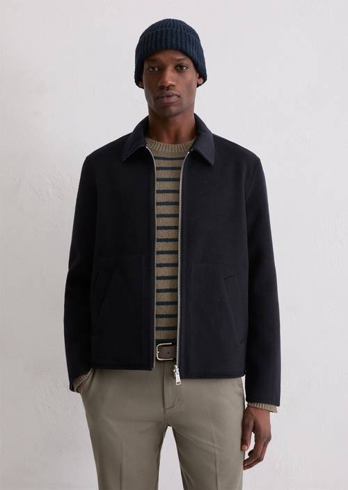 Veste en laine réversible regular Dark Navy en vue de face