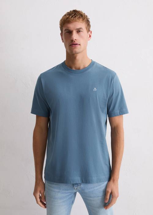 Basic regular T-shirt Stormy Blue in front view