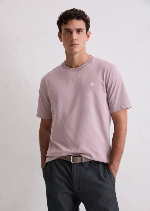 Basic regular T-shirt Violet Mauve in front view