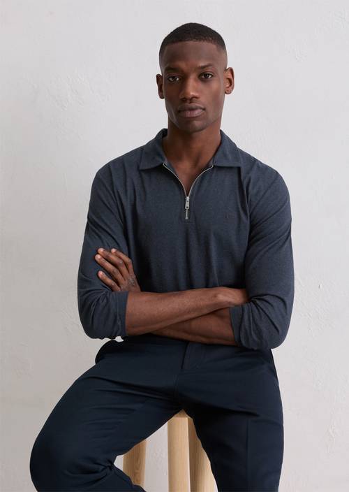 DfC polo shirt jersey regular Dark Navy en vista frontal