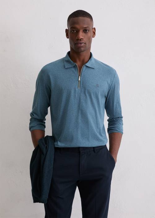 DfC polo shirt jersey regular Stormy Blue en vista frontal