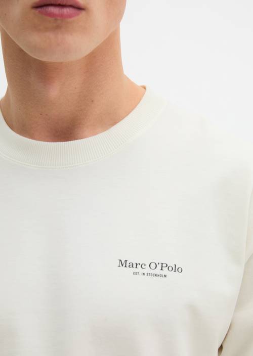 Relaxed longsleeve Silky White in detail view