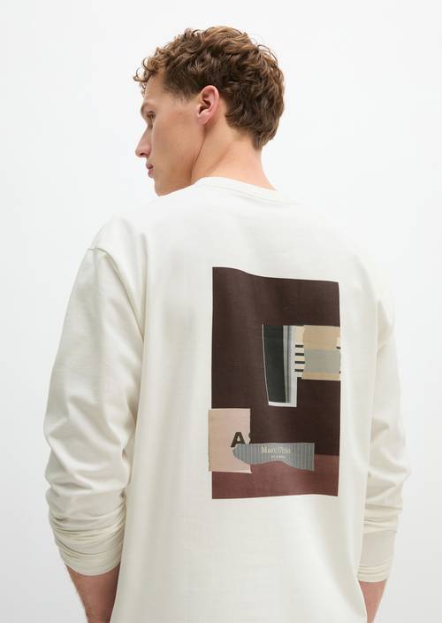 Relaxed longsleeve Silky White in front view