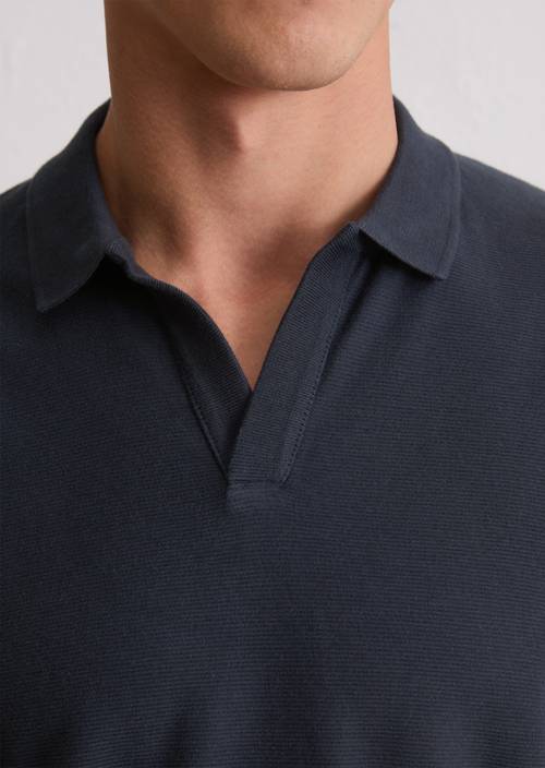 DfC Ottoman polo shirt Dark Navy in detail view