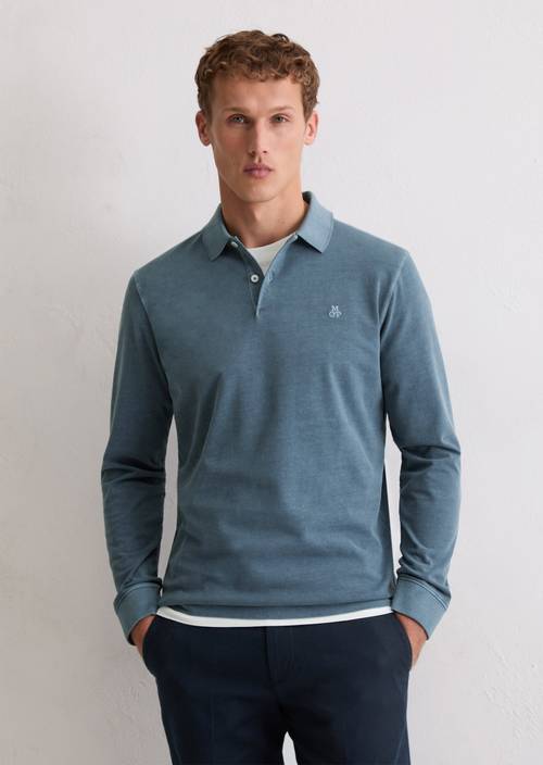 Longsleeve regular Stormy Blue in Frontalansicht