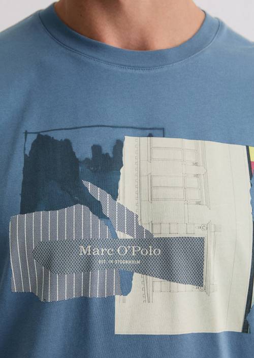 T-shirt regular Stormy Blue in detail view