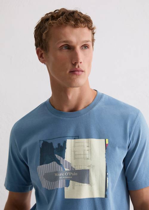 T-shirt regular Stormy Blue in front view