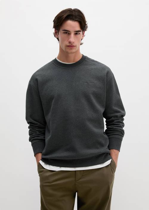 Sweat-shirt ample Dark Grey Melange en vue de face