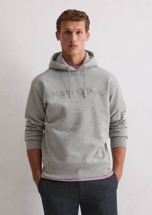 DfC Hoodie relaxed Cloudy Grey Melange in front view